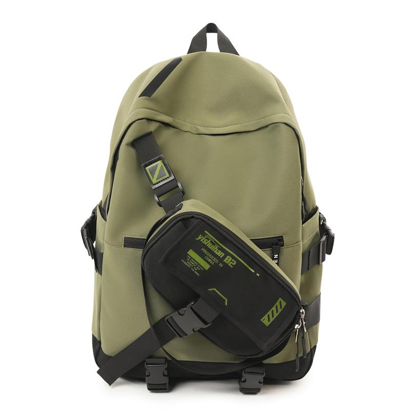 Школьный рюкзак для студентов большой вместимости, унисекс, легкий, водонепроницаемый зелёный