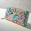 [Frank Miura] Round Zipper Long Wallet for Men and Women - Big Money (Rainbow White)