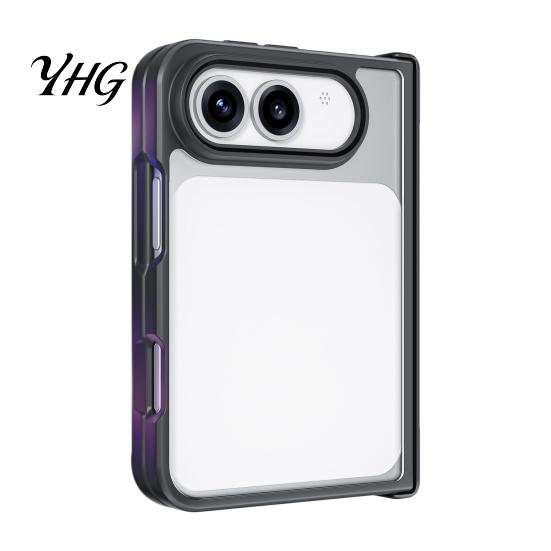 Slim Protective Cover for IPhone 2026 Magnetic Foldable Case iPhoneDuo, Full Hinge Protection, Rotating Durable Hard PC Smartphone Kickstand,