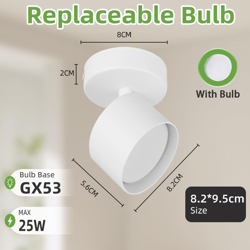 GX53 Led Ceiling Lamp 220V 3 Color Spot Lamps DownLight Replaceable Bulb Ceiling Spotlight for Living Room Kitchen Corridor