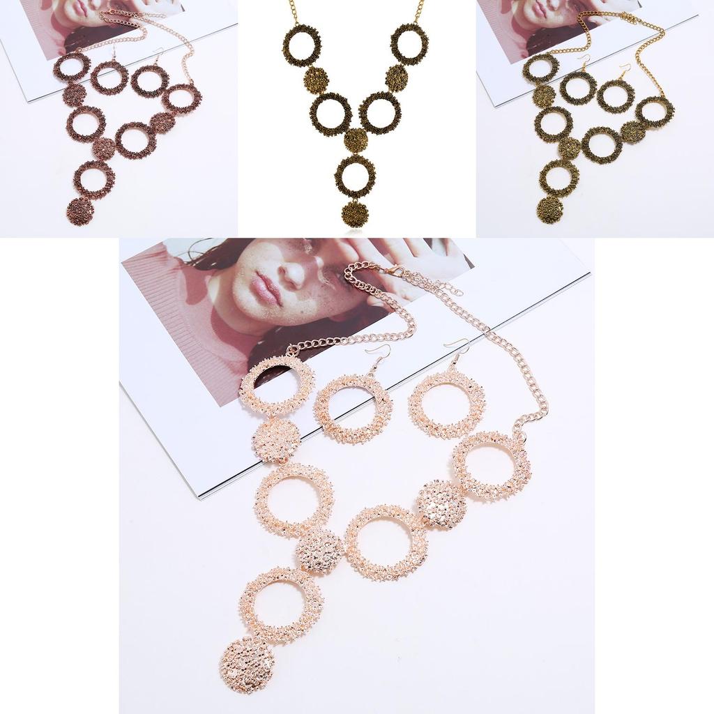 Retro Alloy Necklace Jewelry Set With Gold Plated Finish For Art Fashion Enthusiasts