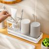 Toothbrush Holders for Bathrooms with Drainage 4 Slots Tooth Brushing Organizer for Bathroom Countertop Electric Toothbrush an