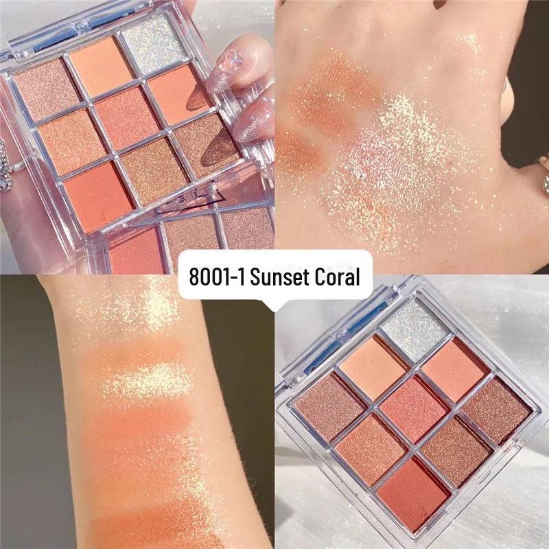 Nine-Color Laceina Chocolate Warm Brown Earth Tone Eyeshadow Palette: All-In-One Sub-Matte & Pearlescent Shimmer Palette At an Affordable Price.