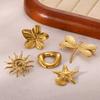 Spilla da Donna Elegante Colore Oro Decorazione Spirale Geometrica Fiore di Sole Spille Acciaio Inossidabile Impermeabile Gioielli per Feste Matrimoni