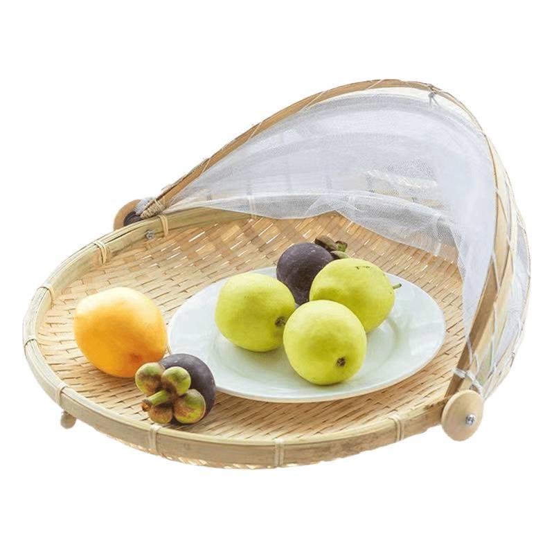 Insect-Proof Bamboo Mesh Basket for Food Drying and Storage