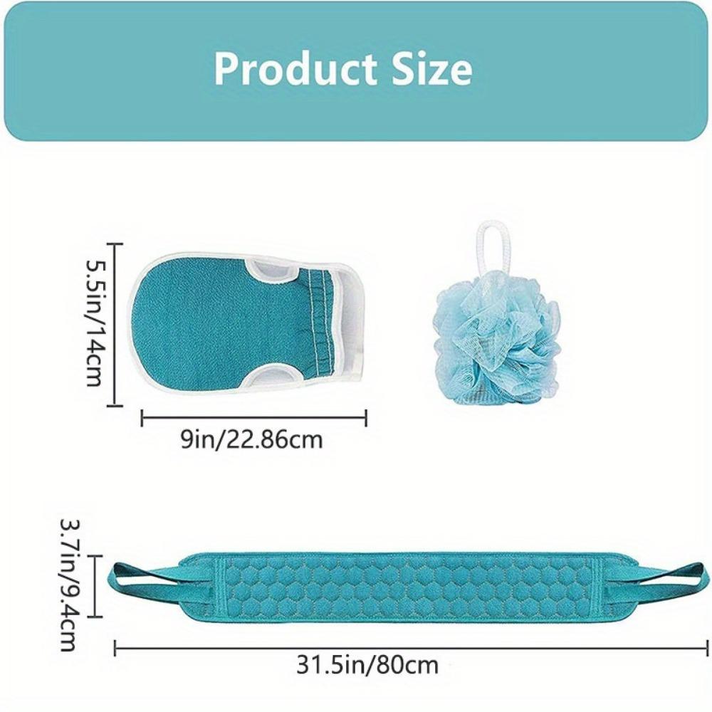 Luxurious Bath Set: Exfoliating Towel, Bath Ball, Back Scrubber - Shower Essential for Spa Experience