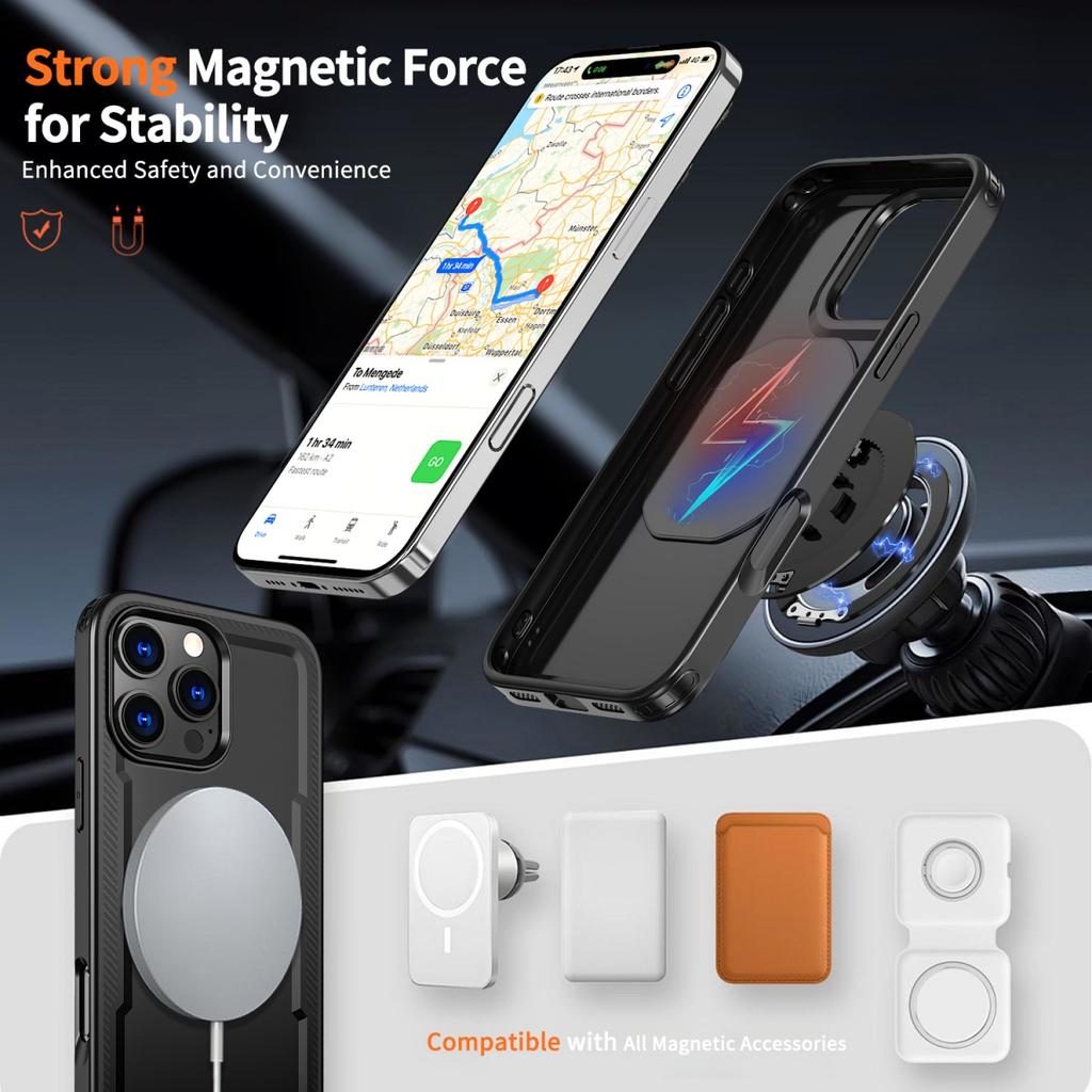 360°Rotating Bracket Shockproof Phone Case For iPhone 16 E 15 14 Plus 13 12 Pro Max 11 XR Magnetic Magsafe Wireless Charge Cover