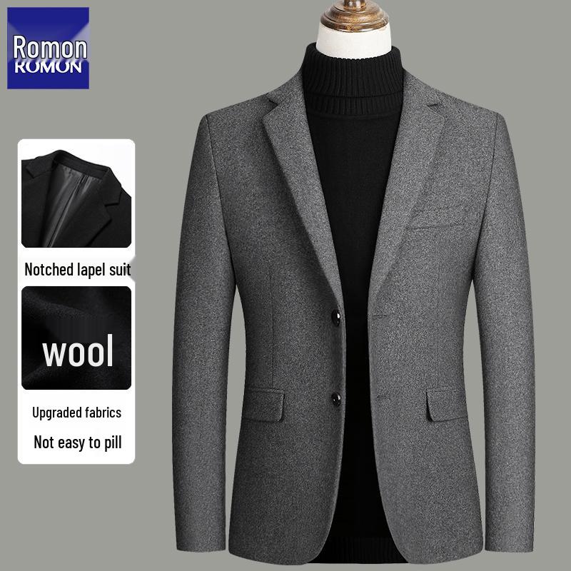 

Romon Мужской приталенный блейзер из кашемировой шерсти - Осенне-зимний деловой повседневный пиджак 4XL for 90–100 kg
