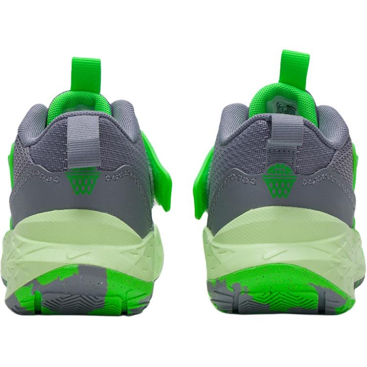 Nike Team Hustle D 12 Low Top Kids Lifestyle Shoes Gray Green HF6280-006