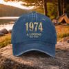 Legendary Birth Printed Washed Baseball Cap Unisex Casual Golf Outdoor Daily Wear