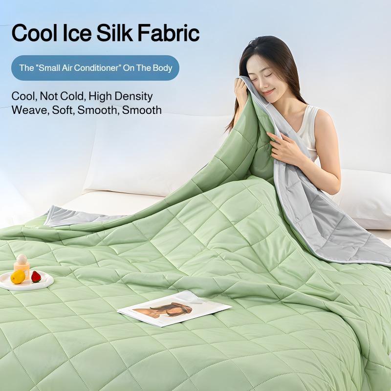 Cool Ice Silk Summer Quilt Solid Summer Quilt Air Conditioning Quilt Summer Thin Grade A Cooling Blanket Lightweight Cool Duvet