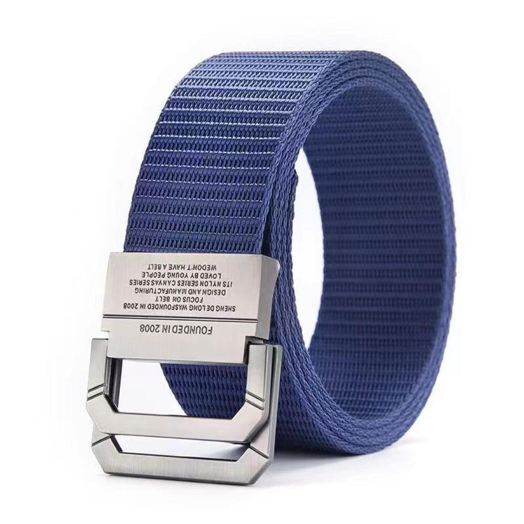 Men's Double Ring Casual Canvas & Leather Belt