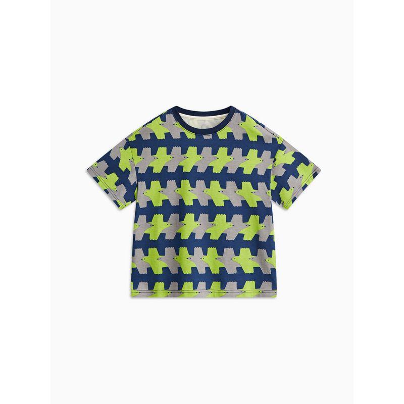 [Monster Series] Mqd Children's Clothing Boys' Short-Sleeved T-Shirt Pure Cotton Printed Bottoming Shirt Summer New Children's Top