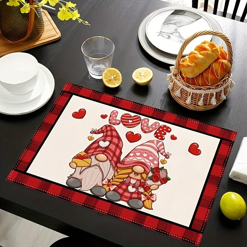4pcs Valentine's Day Placemats, For Home Decor, Dining Table, Banquets And Special Events, Wedding Holiday Table Mats For Party, Kitchen, Dining Decor