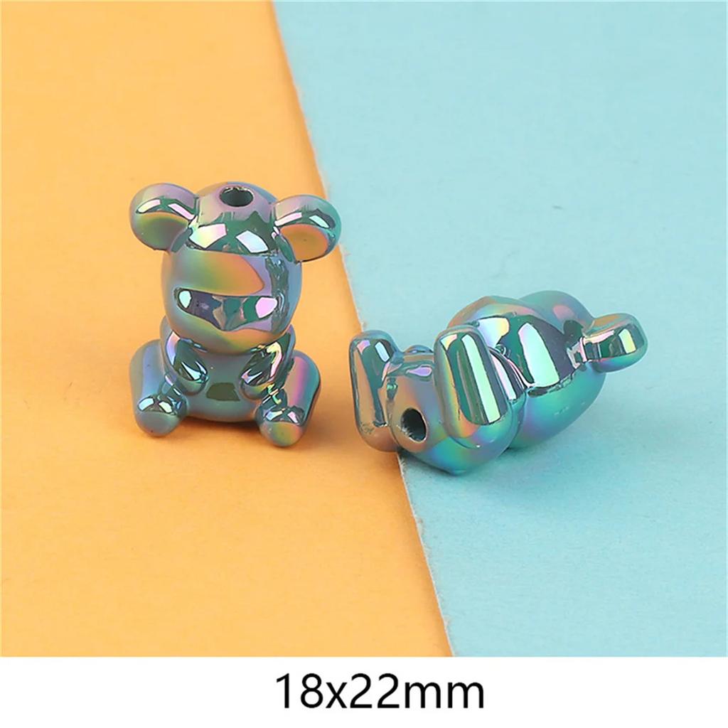 CH73 5Pcs Bear Strawberry Beads Beautiful Multicolor Beads Handmade Diy Necklace Bracelet Jewelry Handmade Beads Accessories