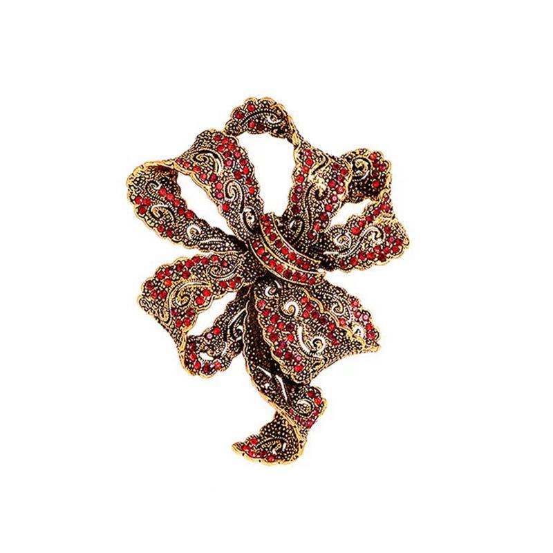 

Retro Fashion Baroque Bow Brooch, Suit Jacket Accessory, High-end Brooch for Women золотий
