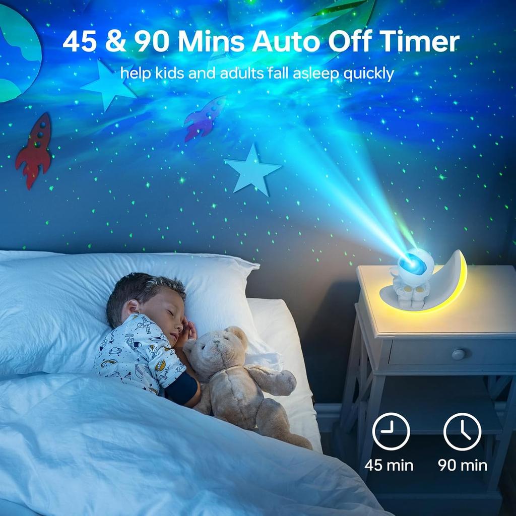 Astronaut Star Galaxy Projector Light Nebula Night Light for Kids Astronaut Space Buddy Projector 20 Nebula Light Ceiling Projector 9 Colors Moon
