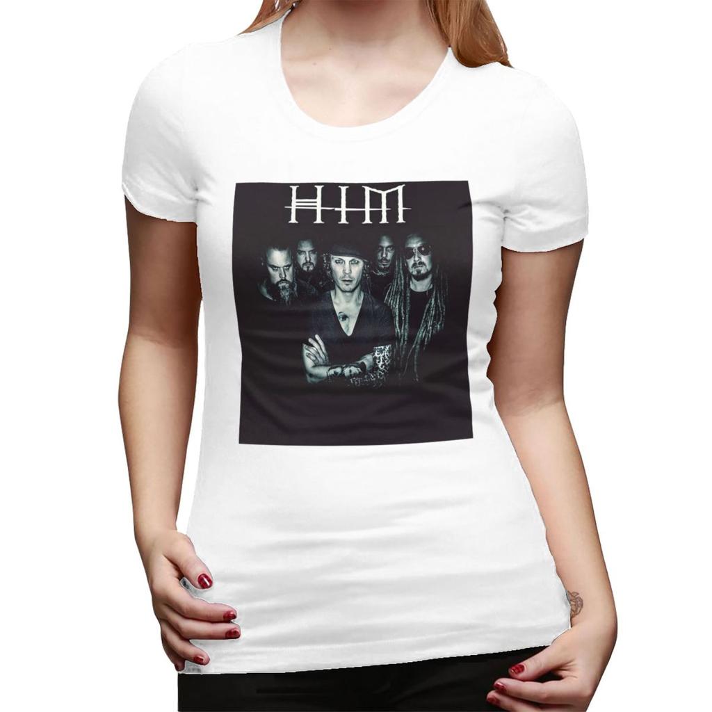 Him Band Washed Him Ville Valo Razorblade RoUnisexce T-shirt da Donna Girocollo Streetwear T-shirt da Donna Manica Corta Vestiti Top