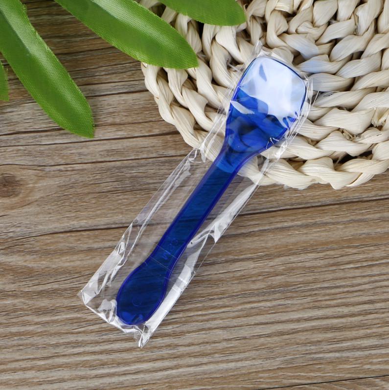 Transparent Disposable Dessert Spoon for Ice Cream, Mousse, Yogurt, Pudding, and Popsicles