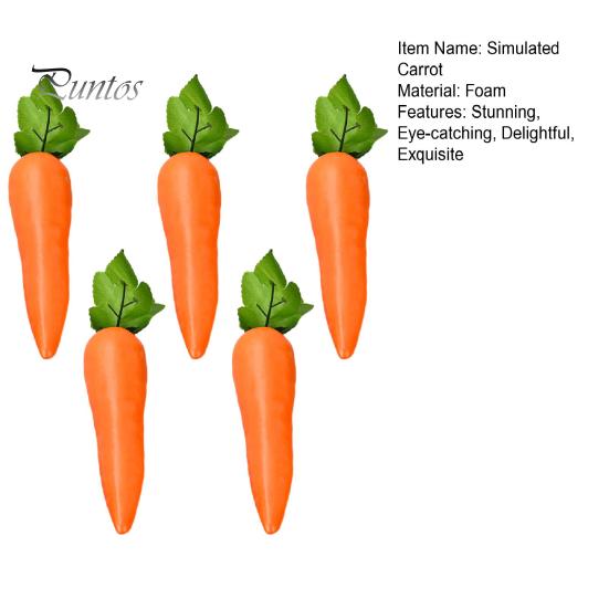 Simulated Carrot Decor Easter Artificial Faux Lifelike Simulation Foam Spring Fake Vegetables for Home Farm Party DIY Craft Table Decoration Vegetable