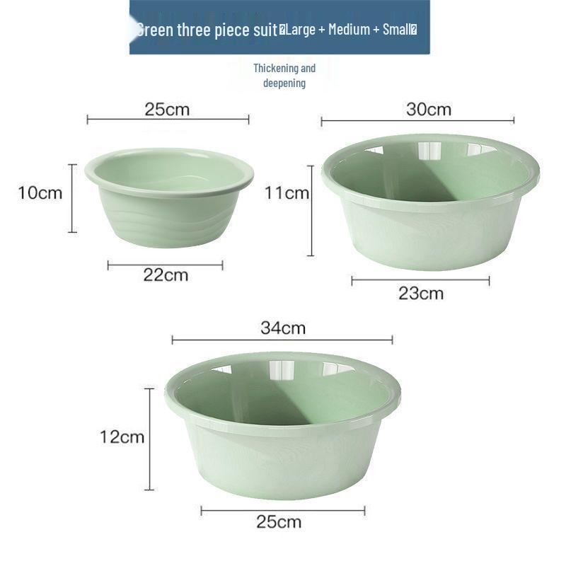 Thickened Plastic Multipurpose Basin for Face Wash, Laundry, Foot Soak, Vegetable Wash - Ideal for Household & Dorm Use
