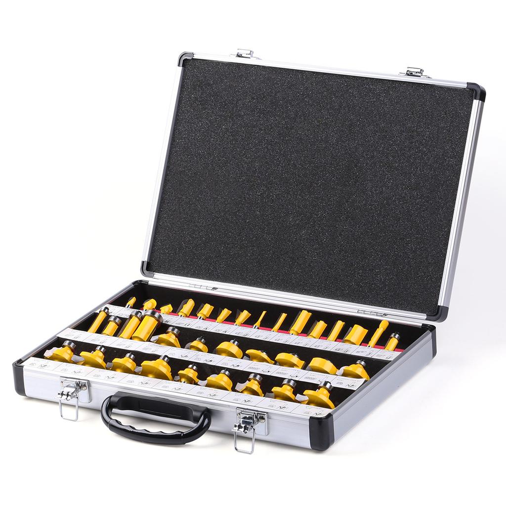 35-Piece Set Of 8-Handle Woodworking Milling Cutter Set, Trimmer Woodworking Milling Cutter, Cutter Head Set With Complete Specifications