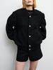Lige Tweed Varsity Jacket Black