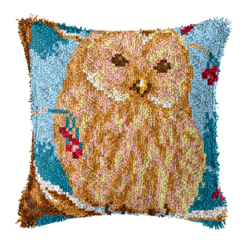 Cartoon Animal Pillow Embroidery Latch Hook Kit Carpet Undefined Latch Hook Rug Button Pad Set Smyrna Package Knooppakket Kits