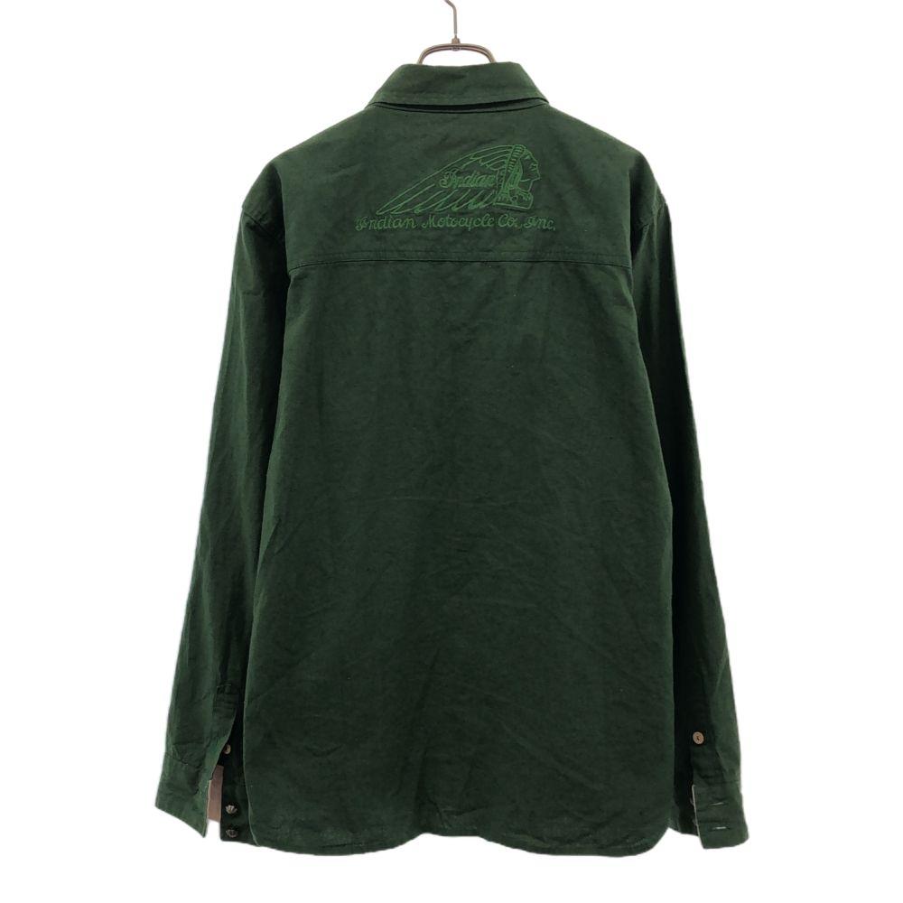 Indian Linen Blend Long sleeve Western shirt L khaki Men's Used