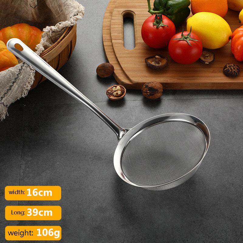 1PCS Stainless Steel Strainer Colander Chinois To Sift Strain Drain and Rinse Vegetables, Pastas & Teas Home Kitchen Tool