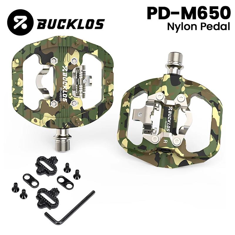BUCKLOS Bike Pedal Non Slip MTB Road Bicycle Pedal Platform Dual-Funcion Flat Clipless Ultralight Cycling Cleat Pedals Bike Part