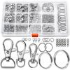 WTEMPO Swivel Snap Hooks and Key Rings Keychain Clips and Key Chain Rings Keychain Making Kit for Making Jewelry & Hanging Pendent