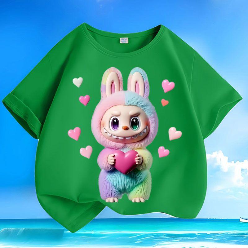 Children's Fashionable Pure Cotton Top, Cute Loose T-shirts for Boys and Girls  Summer
