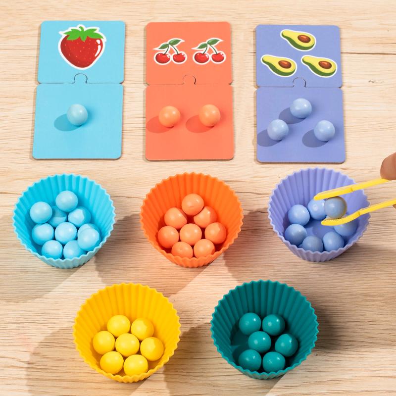 Wooden Digital Fruit Clip Beads Calculation Activity Designed For Children Arithmetic Thinking Concentration Training Instructive Playthings
