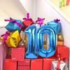 40 Inch Giant Blue Digital Balloons 0-9, Anniversary Party Decoration Supplies, Birthday Balloons
