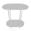 Clear Side Table Acrylic 2 Tier Oval Modern Detachable Nightstand End Table for Living Room Office