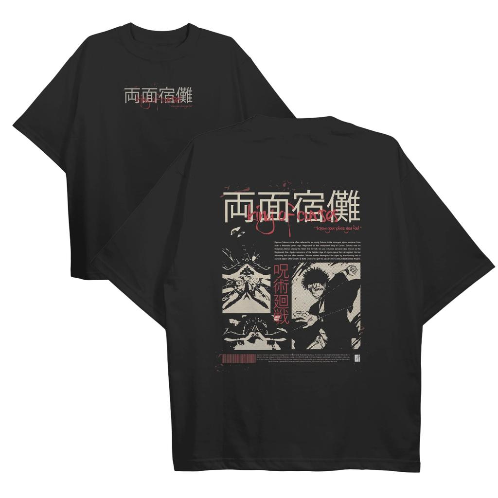 Cursed King Sukuna Jujutsu Kaisen Graphic TShirt 100Cotton Oversized Shirt unisex Y2k Unisex Short Sleeve ONeck Selling Popular