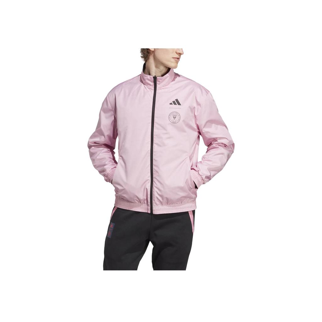 Adidas Miami International Wendbare Trainingsjacke mit Stehkragen und durchgehendem Reißverschluss Herren Jacken Schwarz Rosa HU0061