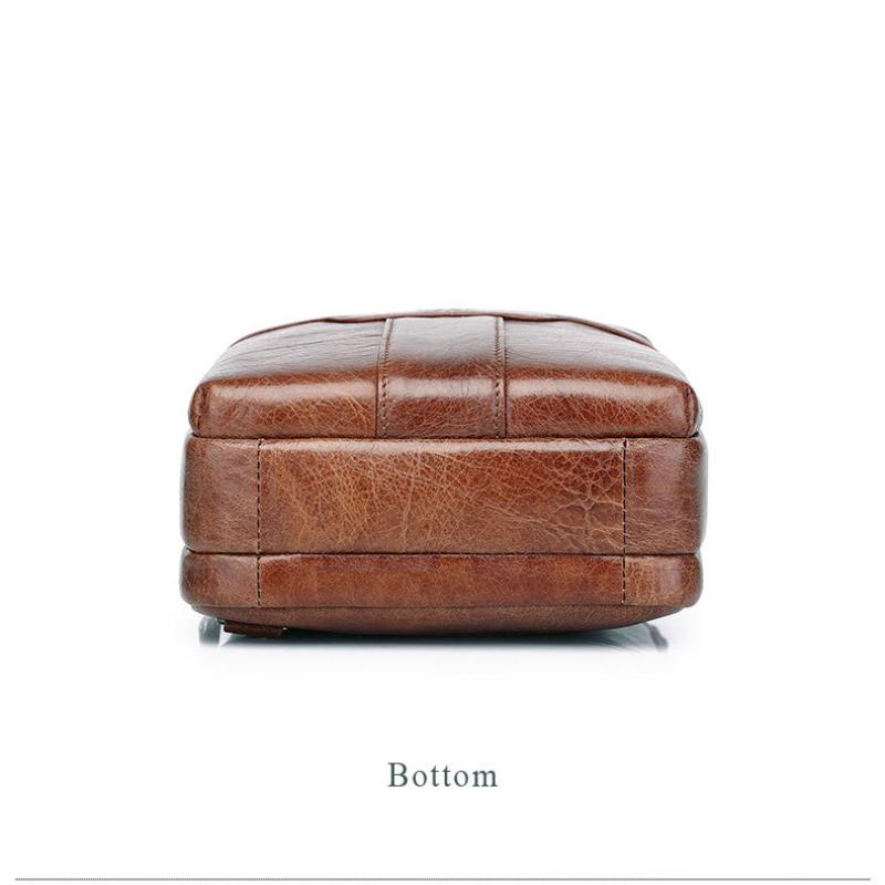 The First Layer of Cowhide Men's Multifunctional Messenger Shoulder Bag Leather European and American Men's Large-capacity Casual Shoulder Bag