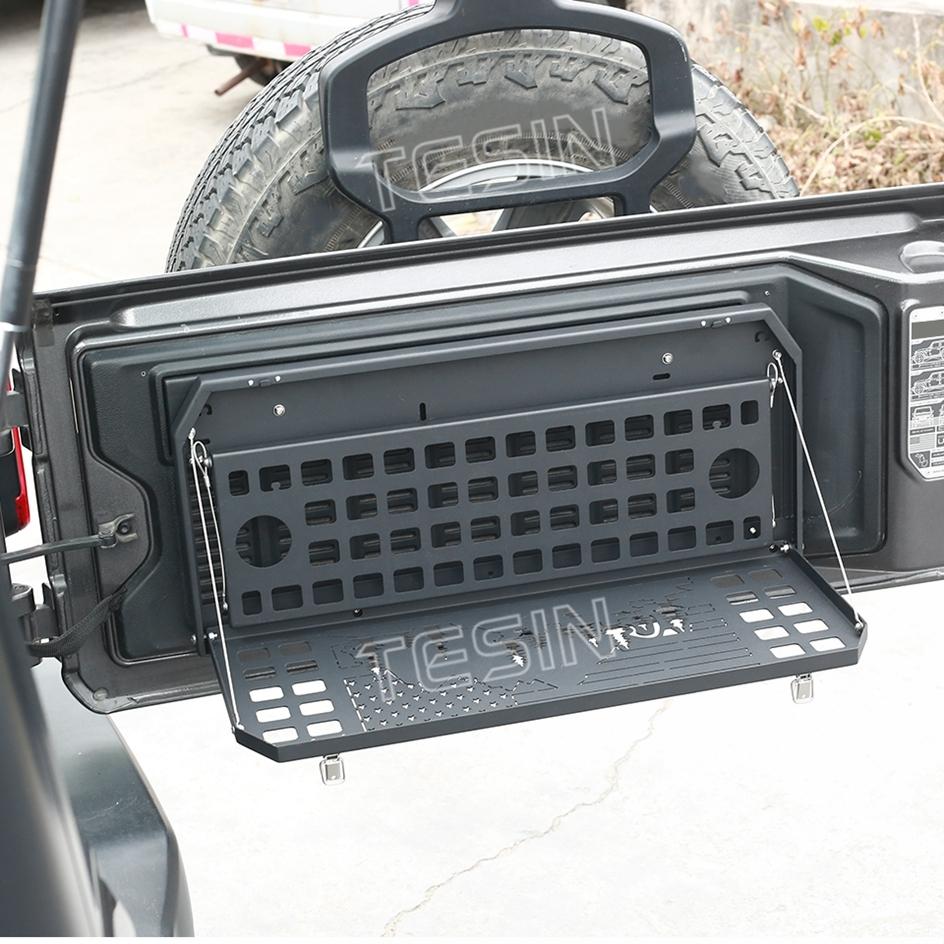 TESIN Car Tailgate Table Rear Door Foldable Shelf Cargo Luggage Storage Rack for Jeep Wrangler JK JL 2007-2022 2023 Accessories
