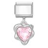 New Sweet Pink Zircon Heart Bows Cherry Moon Star DIY Making Bracelet Women Men Stainless Steel 9mm Italian Charm Links Fit