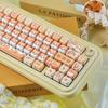 Cute Cow Cat Theme MAO KEYCAP SET PBT 129 Key Cat Cap Compatible with 60/64/84/98/108 Mechanical Keyboard