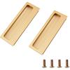 MOROBOR Aluminum Alloy Flush Pull Handles, 2pcs Modern Barn Door Handles with 4pcs Stainless Steel Flat Head Screws, Hidden Cabinet Handles for