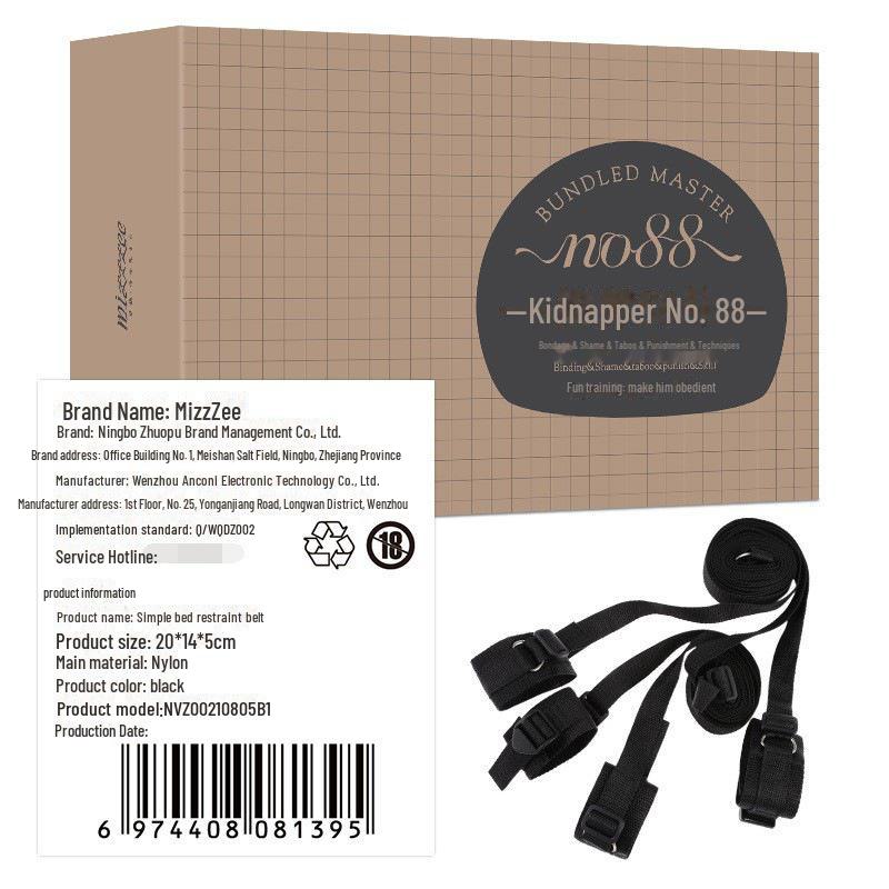 Miji SM Toys: Adult Bed Restraint Set - Hand & Leg Belts, 56 Pieces.