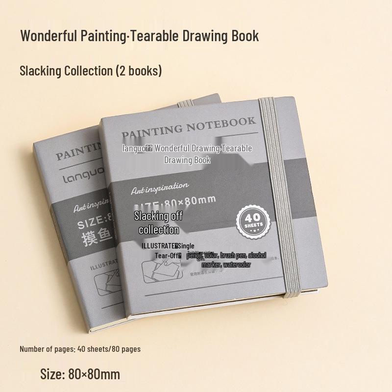 Blue Fruit Acrylic Cardstock Drawing & Doodling Mini Watercolor Pocket Book with Thickened Blank Pages