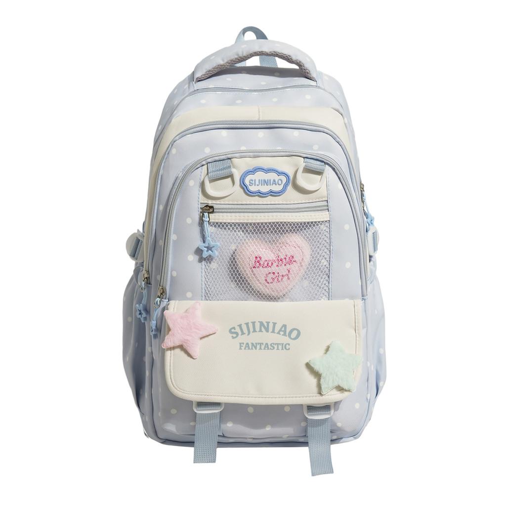 Schoolbag1011 new student schoolbag high value cartoon polka dot backpack multi-function large capacity backpack spot wholesale