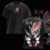 Anime BLEACH Kurosaki Ichigo Cool Graphic T Shirt Men Women Clothing Casual Cotton Tshirt Vintage Washed Unisex Oversized Streetwear Summer Tee