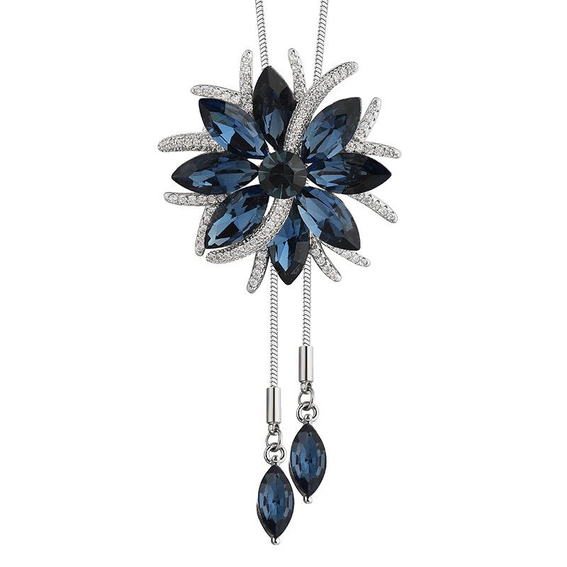 Autumn And Winter Long Necklace Femininity Versatile Flower Tassel Pull Sweater Chain Can Be Used As Corsage Wear More