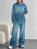 Square Splicing European, American Autumn and Winter Casual Long-sleeved Suit Women's Hooded Sweater Trousers Two-piece Set