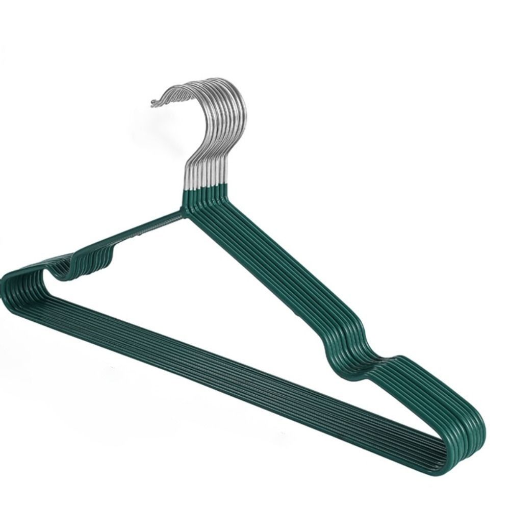 10PCS Clothes Hanger Non-Slip Rubber Coated Metal Shirt Blouse Hanger Heavy Duty Coat Suit Rack with Round Notches Dress Holder